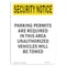 Signmission OSHA Security Sign, 5" Height, Parking Permits Required This Area, Portrait OS-SN-D-35-V-11762 - alternate 1